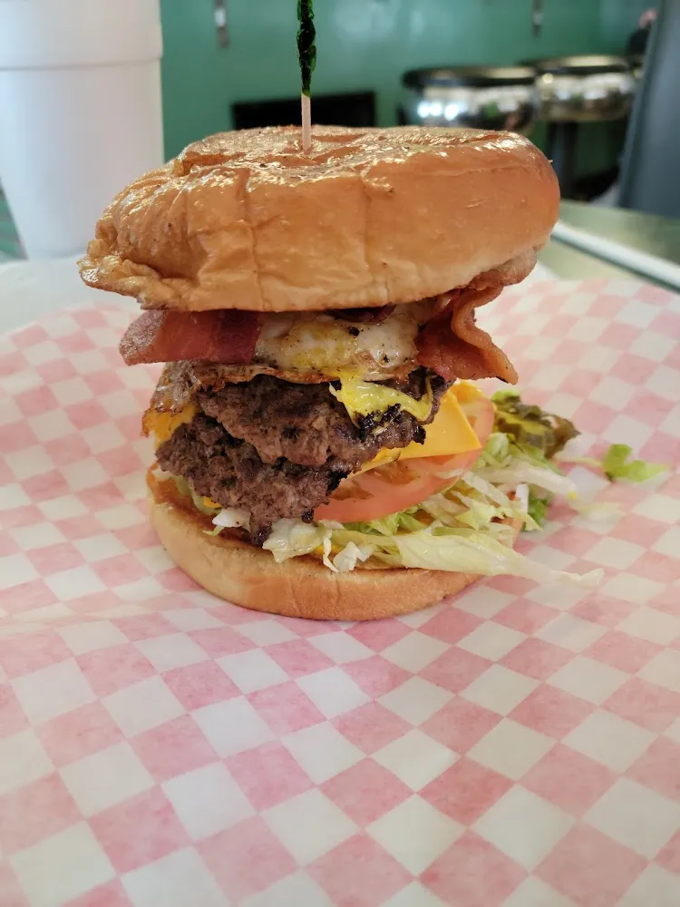 Double Bacon Cheeseburger Egg Burger